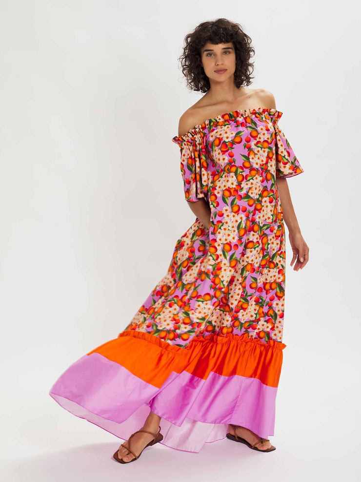 Mona multi floral maxi dress