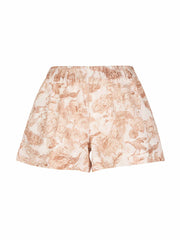 Pink and white cotton-linen liz pyjama shorts