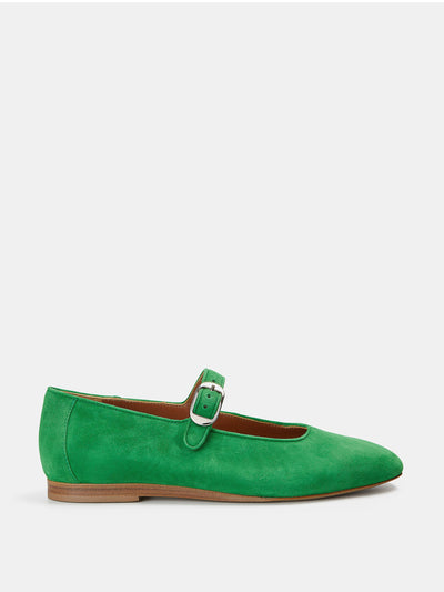 Le Monde Beryl Green suede Mary Jane flats at Collagerie