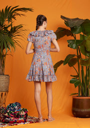 Florence dress bihar blessings periwinkle multi colour