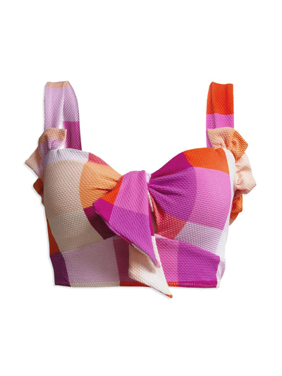 Paper London Maldives bikini top in hibiscus check at Collagerie