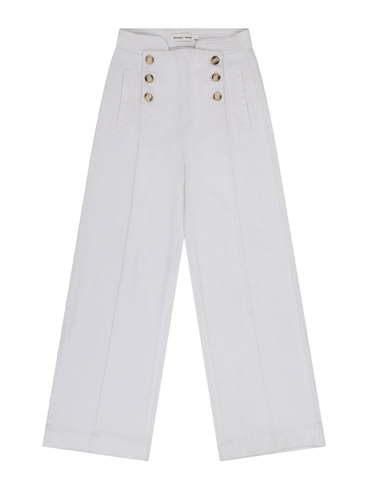 Marie sailor jean in white denim