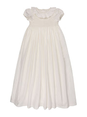 White Eve hand smocked christening gown