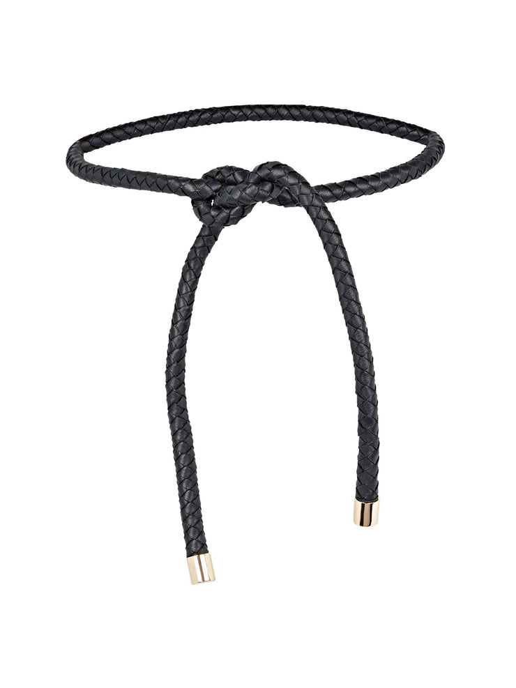 Meno black woven belt