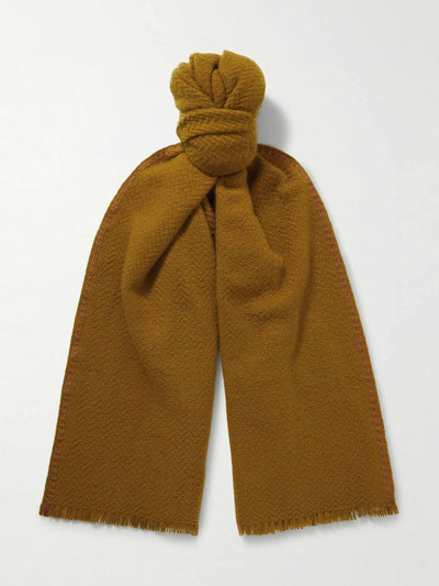 Loro Piana Camel cashmere scarf at Collagerie
