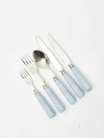 Mrs Alice Blue rattan cutlery (5-piece set) at Collagerie