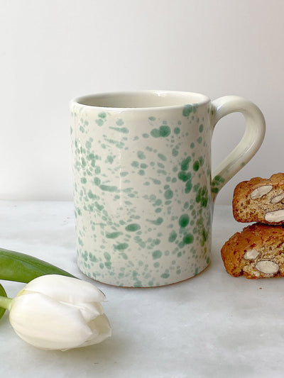 Hot Pottery Coffee mug in pistachio at Collagerie