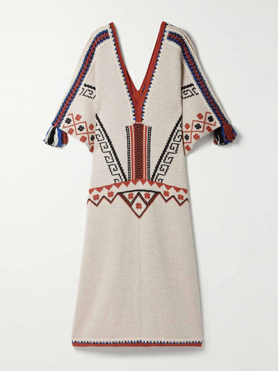 Etro Tasseled wool-blend poncho at Collagerie
