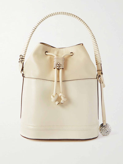 Staud Cream leather bucket bag at Collagerie