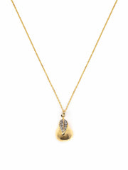 Diamond and gold-plated pear necklace