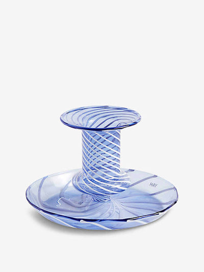 Hay Blue swirl candleholder at Collagerie
