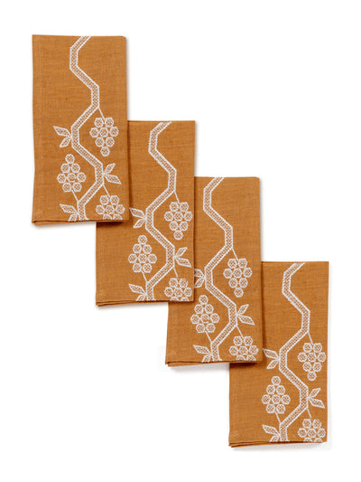 Sharland England Napa hand-embroidered napkins (set of 4) at Collagerie