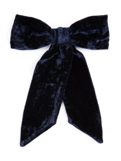 Beulah London Navy velvet bow hair clip at Collagerie