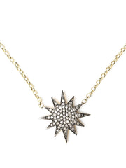 Diamond and gold starburst necklace