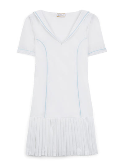 Exeat Nelson blue and white tennis dress at Collagerie