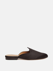 Black satin Venetian mule