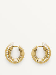 18kt gold vermeil hoop earrings with white topaz