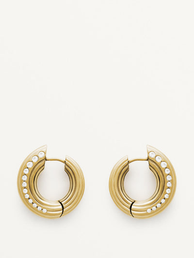 Dévé 18kt gold vermeil hoop earrings with white topaz at Collagerie