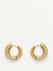 18kt gold vermeil and white topaz hoop earrings