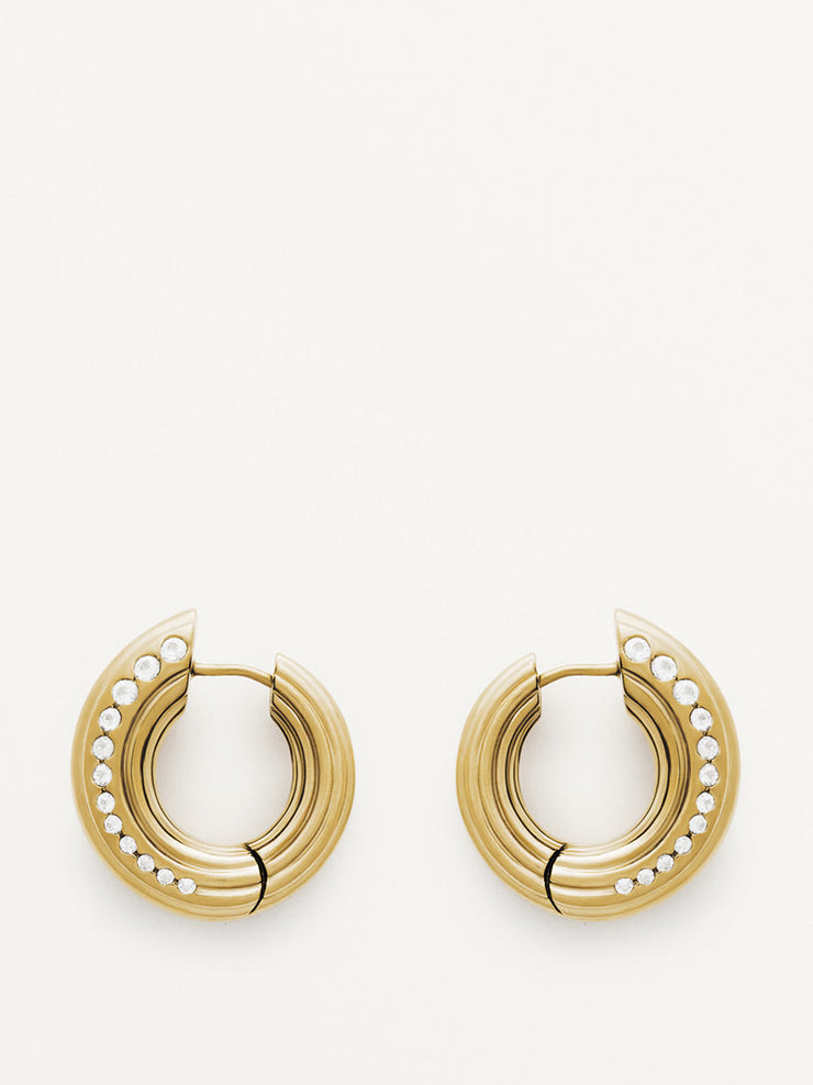 18kt gold vermeil hoop earrings with white topaz