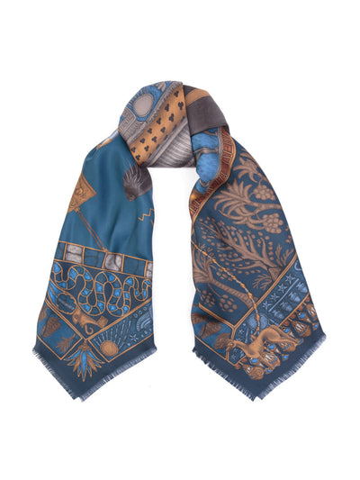 Sabina Savage Ode to Anubis silk twill 135cm shawl at Collagerie