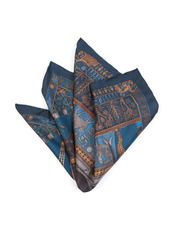 Ode to Anubis silk twill 42cm scarf