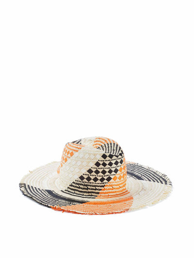 Le Hat Woven orange and black Jane hat at Collagerie