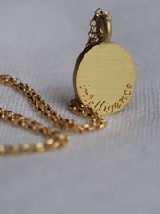 Octopus & compass gold hand-painted enamel necklace