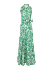 Green and white paloma maxi dress