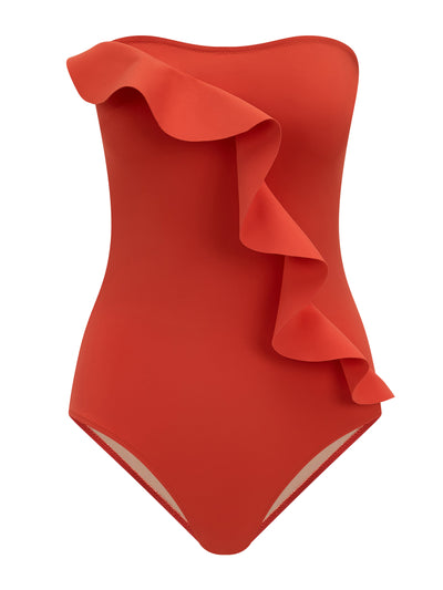 Evarae Poppy red Pavana one piece at Collagerie
