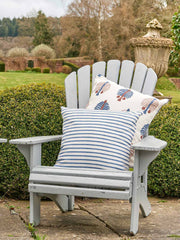 Harriet stripe performance/outdoor blue square cushion