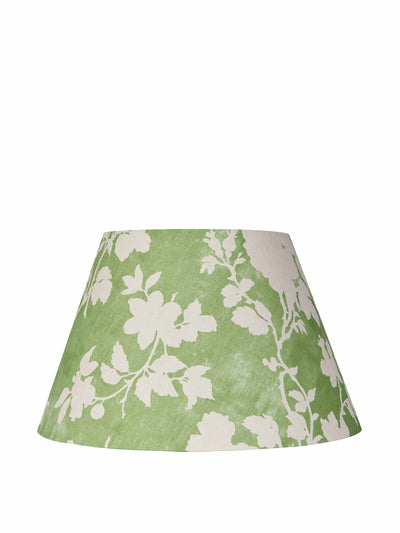 Penny Morrison Flowerberry green laminated pembroke lampshade at Collagerie