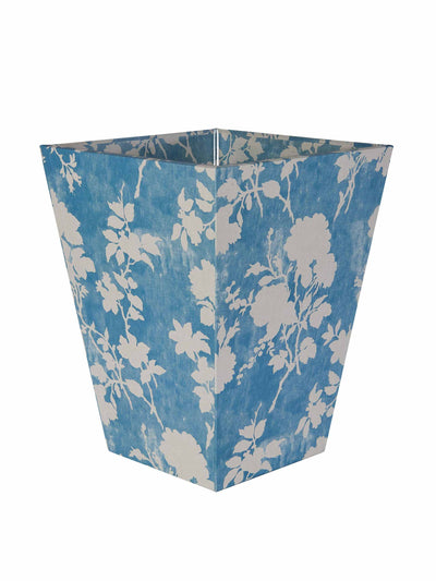 Penny Morrison Flowerberry blue waste paper bin at Collagerie