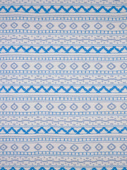 Blue on white azteca rug