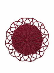 Red wicker table mat