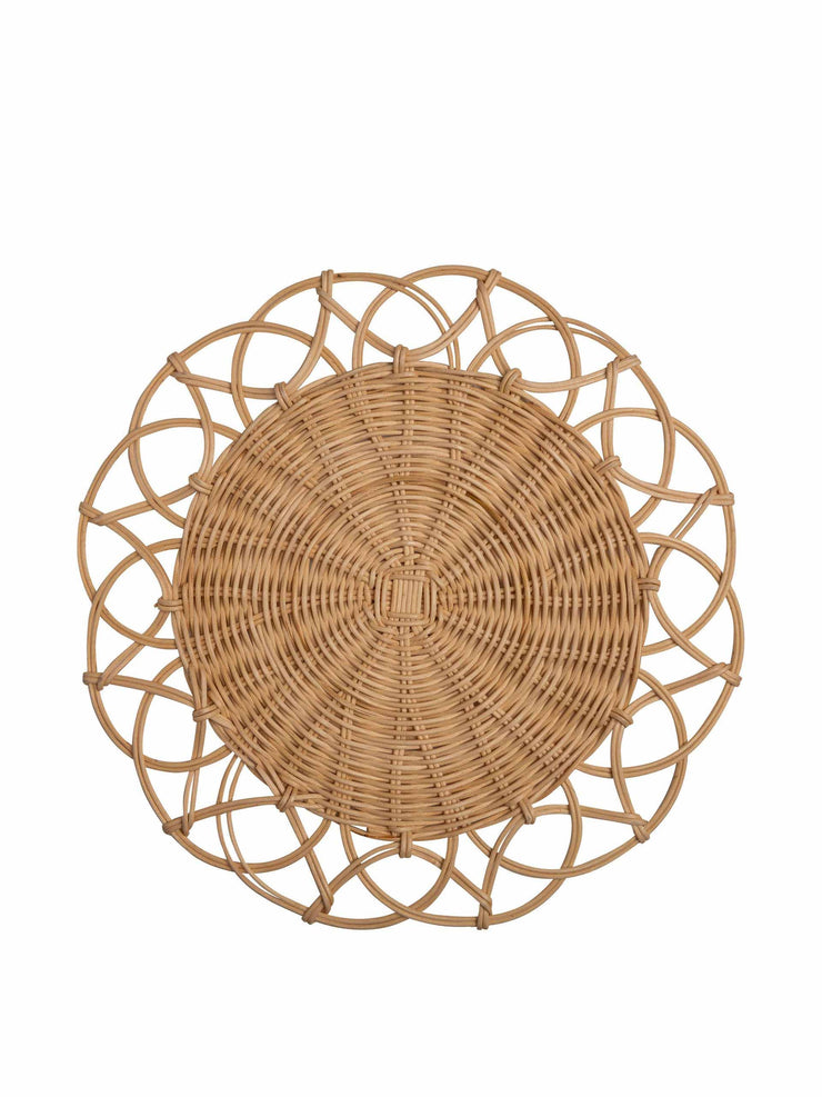 Natural wicker table mat