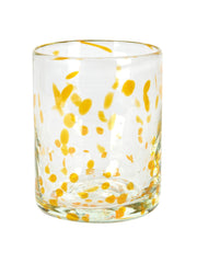 Available in four vibrant colours, Penny Morrison's hand-blown confetti tumblers are eye-catching and fun. Collagerie.com