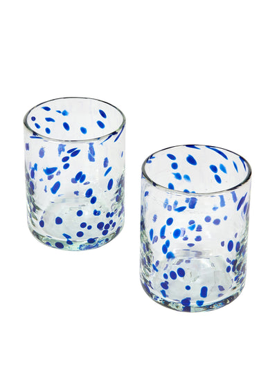 Penny Morrison Blue confetti Murano glass tumbler at Collagerie
