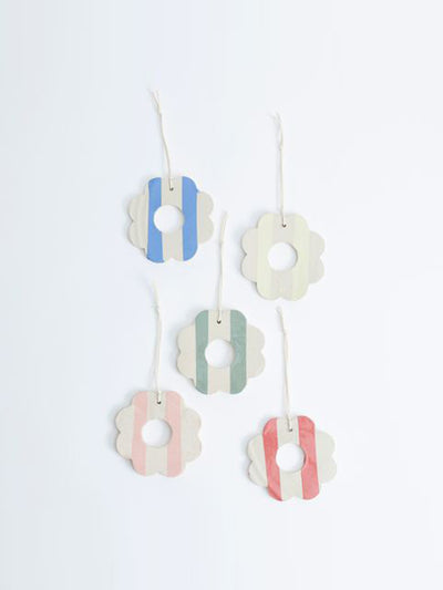 KS Creative Pottery Striped hanging flower decoration (set of 5) at Collagerie