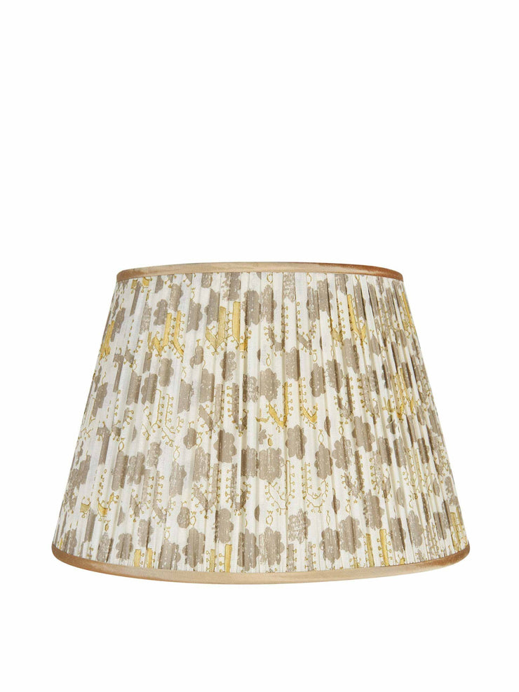 Limited edition cloud pattern pleated voile shade beige with gold trim