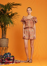 Frida top holi women orange and multi