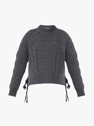 ERDEM Ines grey cable-knit cashmerino jumper at Collagerie