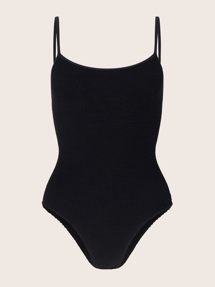 Black spaghetti strap Pamela swimsuit Clothing Hunza G    - Collagerie