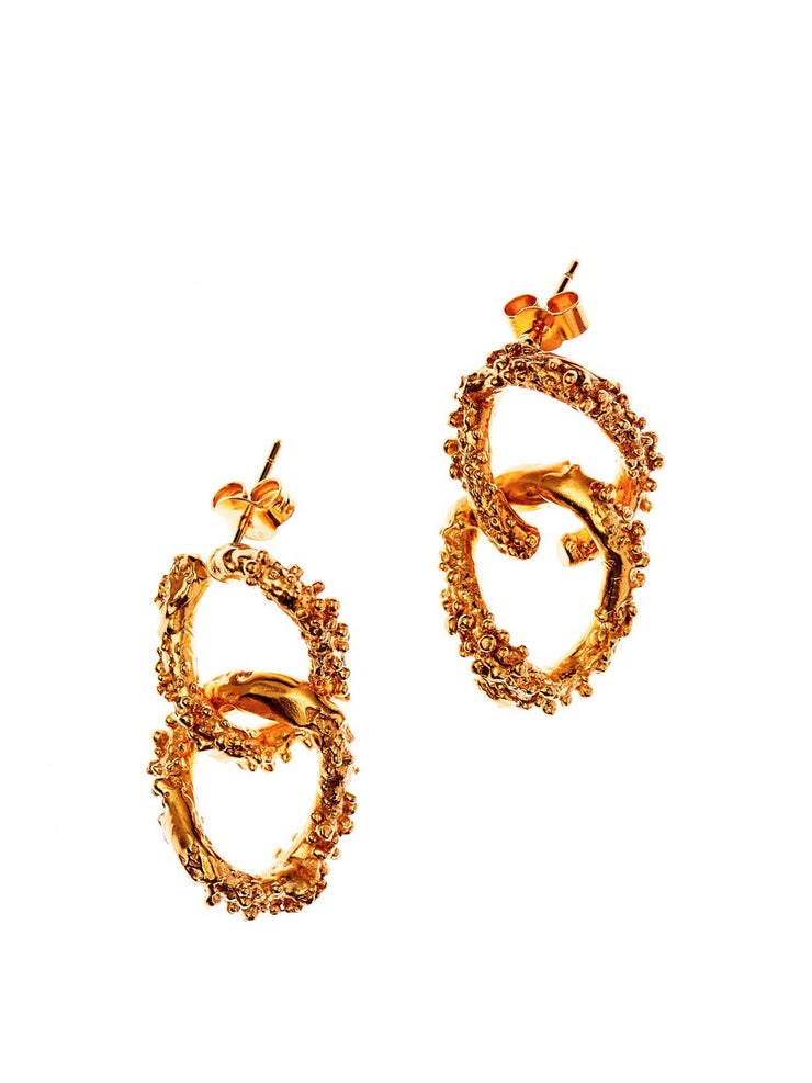 Gold rocky road earrings