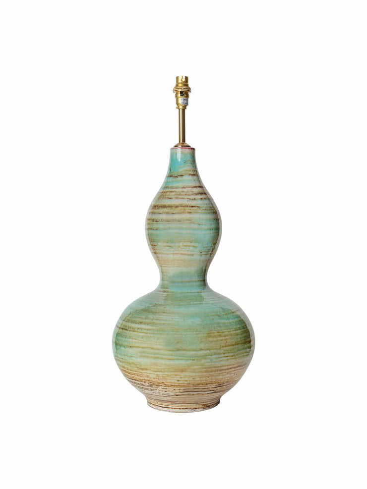 Aqua double gourd ceramic lamp base
