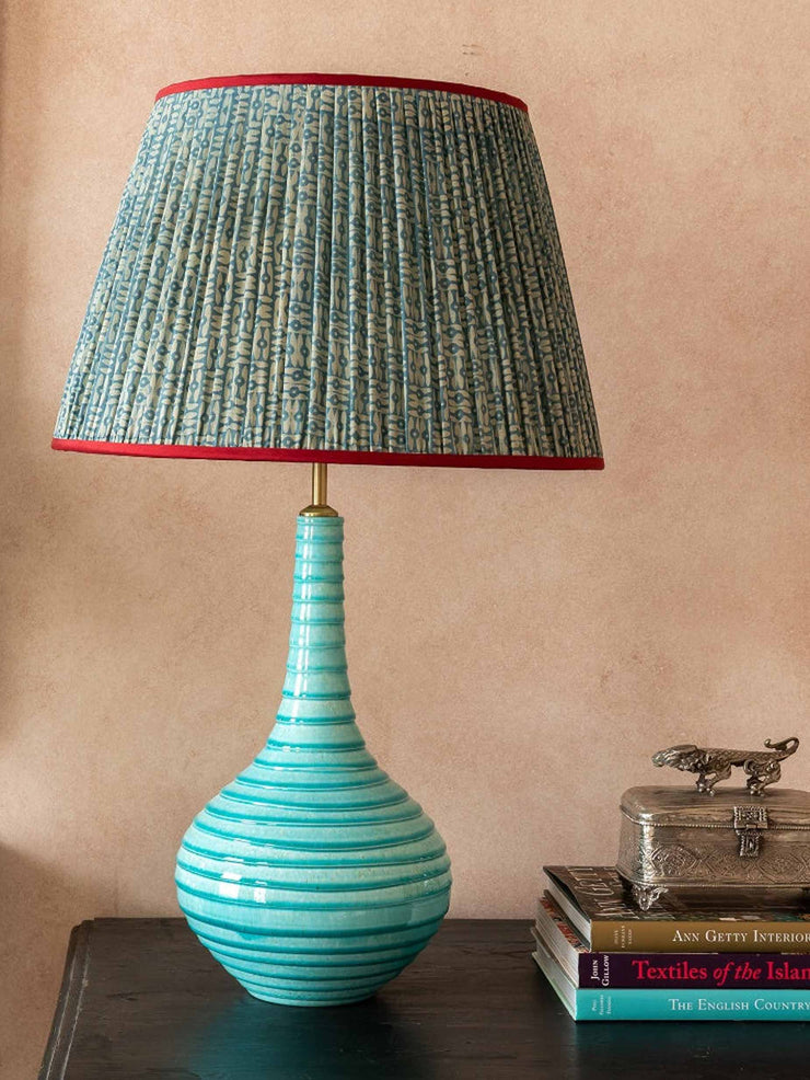 Turquoise spiral teardrop ceramic lamp base