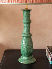 Aqua candlestick ceramic lamp base