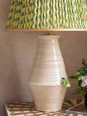 Blonde ribbed vase ceramic lamp base