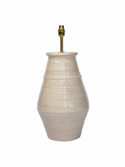 Blonde ribbed vase ceramic lamp base