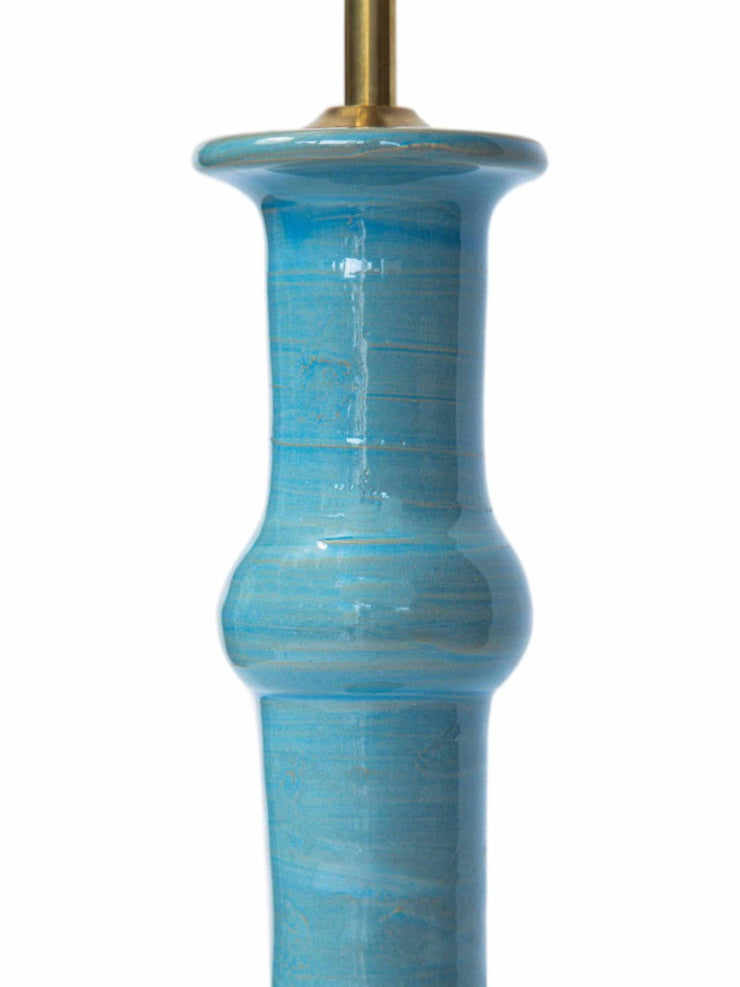 Blue candlestick ceramic lamp base